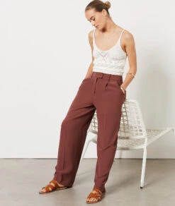 Hose Mit Weitem Schnitt SCHOKOLADENBRAUN 11 Hose Mit Weitem Schnitt SCHOKOLADENBRAUN -Damen mode Geschaft 654151286 c