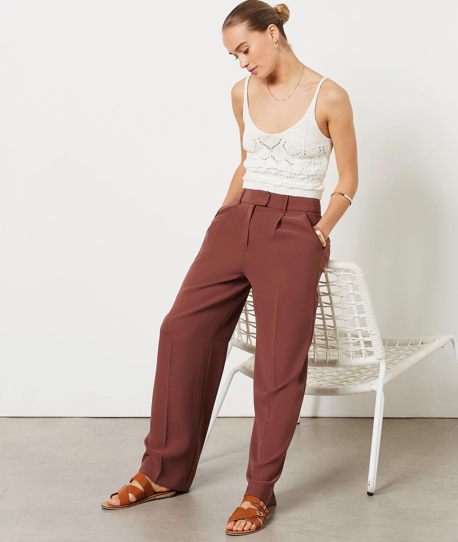 Hose Mit Weitem Schnitt SCHOKOLADENBRAUN 7 Hose Mit Weitem Schnitt SCHOKOLADENBRAUN – Bild 5