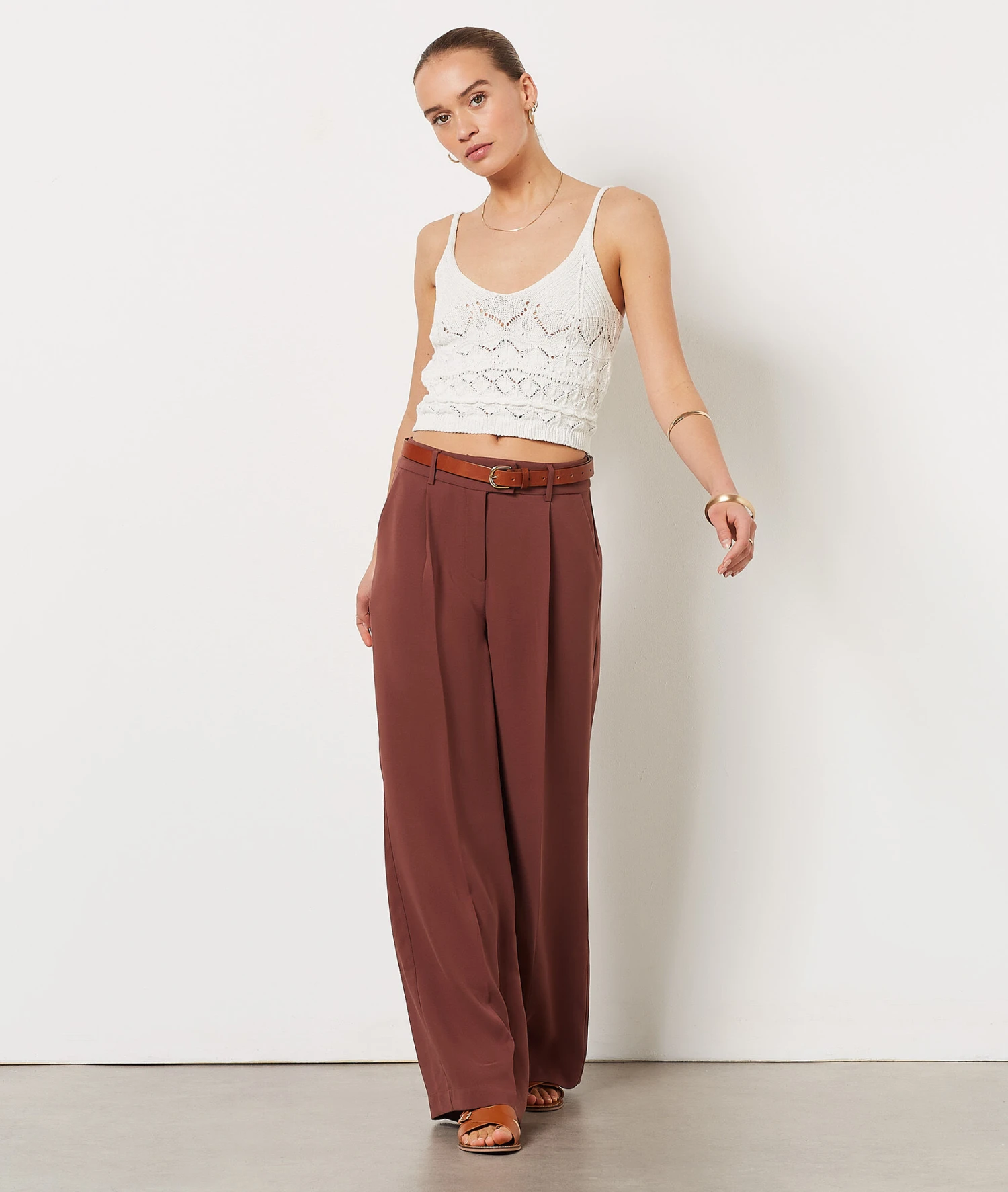 Hose Mit Weitem Schnitt SCHOKOLADENBRAUN 3 Hose Mit Weitem Schnitt SCHOKOLADENBRAUN