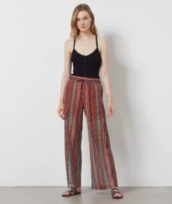 Pantalon Fluide Coupe Large MULTICOLORE -Damen mode Geschaft 654151790 6