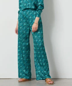 Lisa Pantalon Fluide Satiné VERT -Damen mode Geschaft 654158433 6