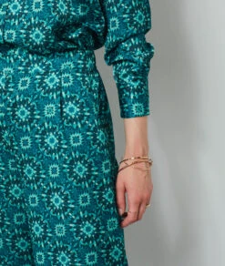 Lisa Pantalon Fluide Satiné VERT -Damen mode Geschaft 654158433 b