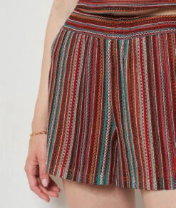 Short En Maille Ajourée MARRON -Damen mode Geschaft 654165790 b