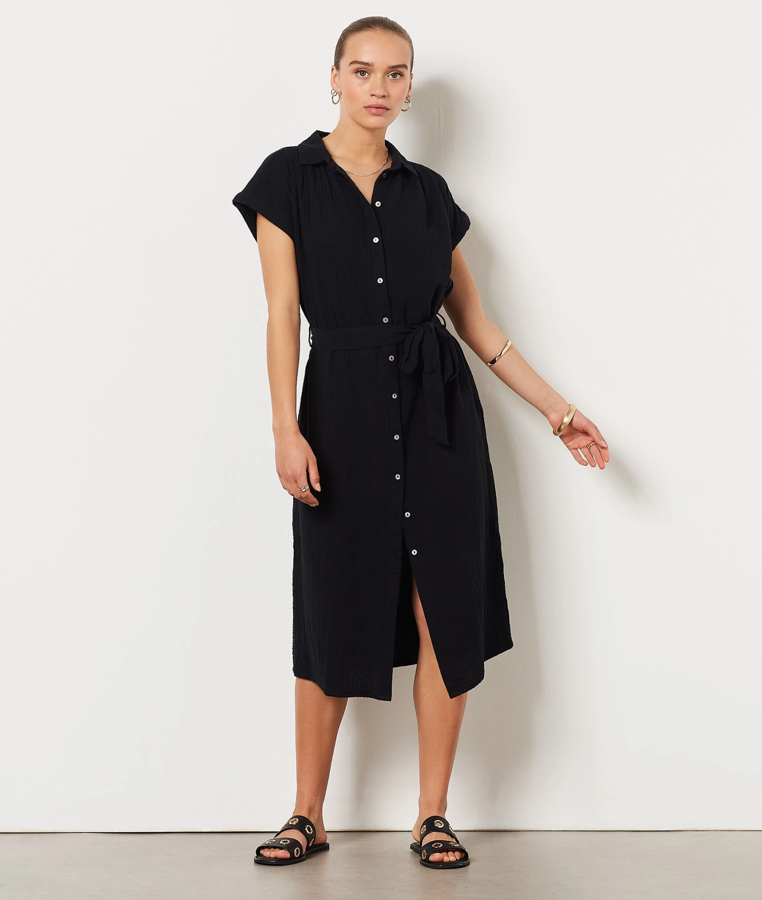 Robe Longue 100% Coton NOIR 5 Robe Longue 100% Coton NOIR – Bild 3