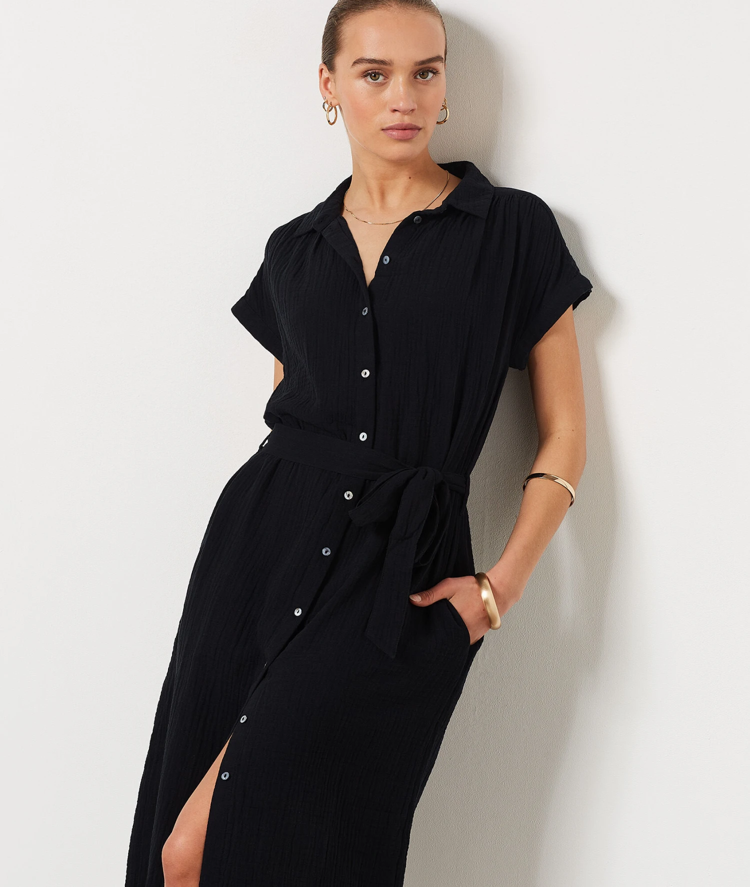 Robe Longue 100% Coton NOIR 3 Robe Longue 100% Coton NOIR