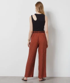 Fließende, Weit Geschnittene Hose BRAUN -Damen mode Geschaft 654184087 a