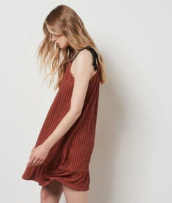 Robe à Bretelles MARRON -Damen mode Geschaft 654184287 c