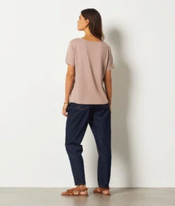 Jean Coupe Droite 100% Coton JEAN DENIM -Damen mode Geschaft 654191234 a