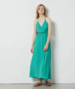 Robe Longue à Découpes VERT -Damen mode Geschaft 654197147 6