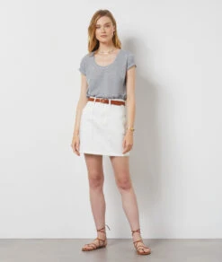 T-Shirt Mit Kurzen Ärmeln HELLGRAU 8 T-Shirt Mit Kurzen Ärmeln HELLGRAU -Damen mode Geschaft 654208003 6