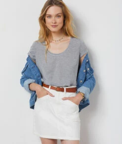 T-Shirt Mit Kurzen Ärmeln HELLGRAU