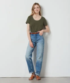 T-Shirt Mit Kurzen Ärmeln, Irisierend KHAKI 9 T-Shirt Mit Kurzen Ärmeln, Irisierend KHAKI -Damen mode Geschaft 654208044 6