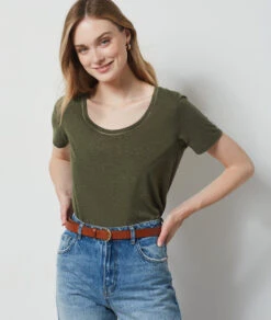 T-Shirt Mit Kurzen Ärmeln, Irisierend KHAKI 11 T-Shirt Mit Kurzen Ärmeln, Irisierend KHAKI -Damen mode Geschaft 654208044 c
