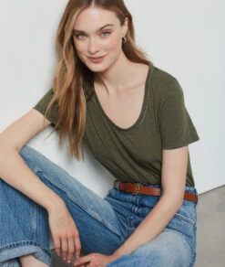 T-Shirt Mit Kurzen Ärmeln, Irisierend KHAKI