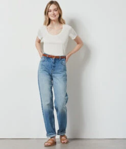 T-Shirt Mit Kurzen Ärmeln, Irisierend ECRU 9 T-Shirt Mit Kurzen Ärmeln, Irisierend ECRU -Damen mode Geschaft 654208080 6