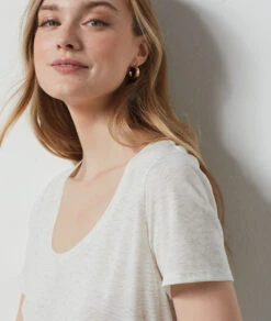 T-Shirt Mit Kurzen Ärmeln, Irisierend ECRU 10 T-Shirt Mit Kurzen Ärmeln, Irisierend ECRU -Damen mode Geschaft 654208080 b