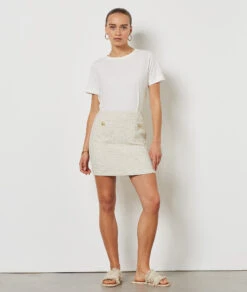 Gerade Geschnittener Rock ECRU 9 Gerade Geschnittener Rock ECRU -Damen mode Geschaft 654215980 6