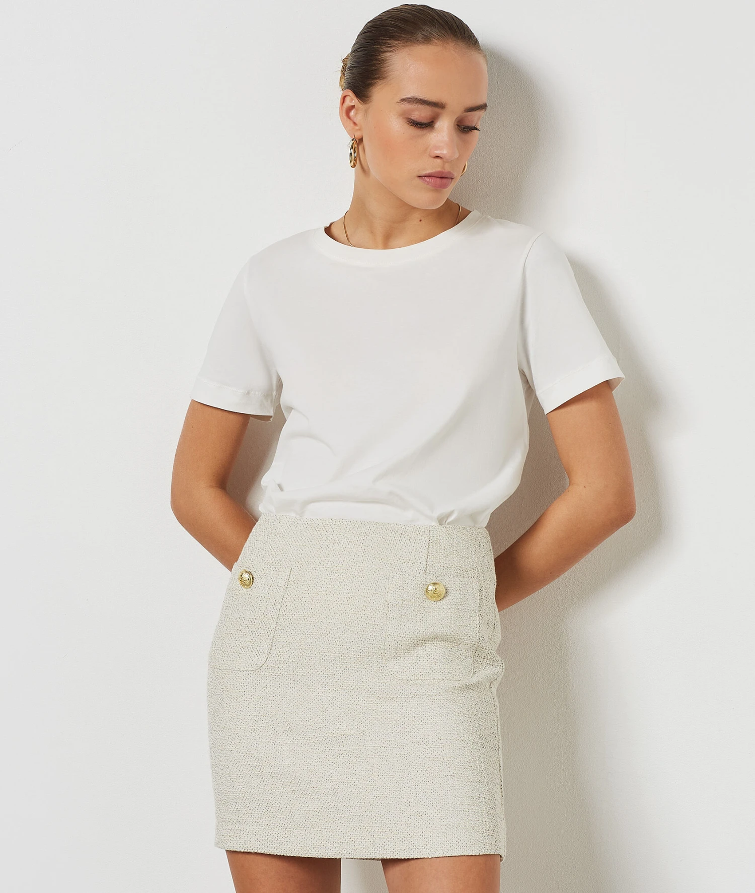 Gerade Geschnittener Rock ECRU 6 Gerade Geschnittener Rock ECRU – Bild 4