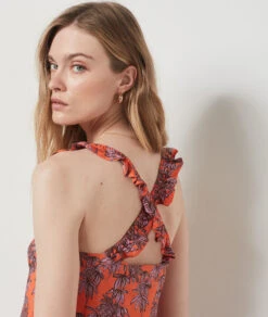 Robe Imprimée ORANGE -Damen mode Geschaft 654223469 b