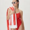 Strandtuch ROT -Damen mode Geschaft 654276773 2431